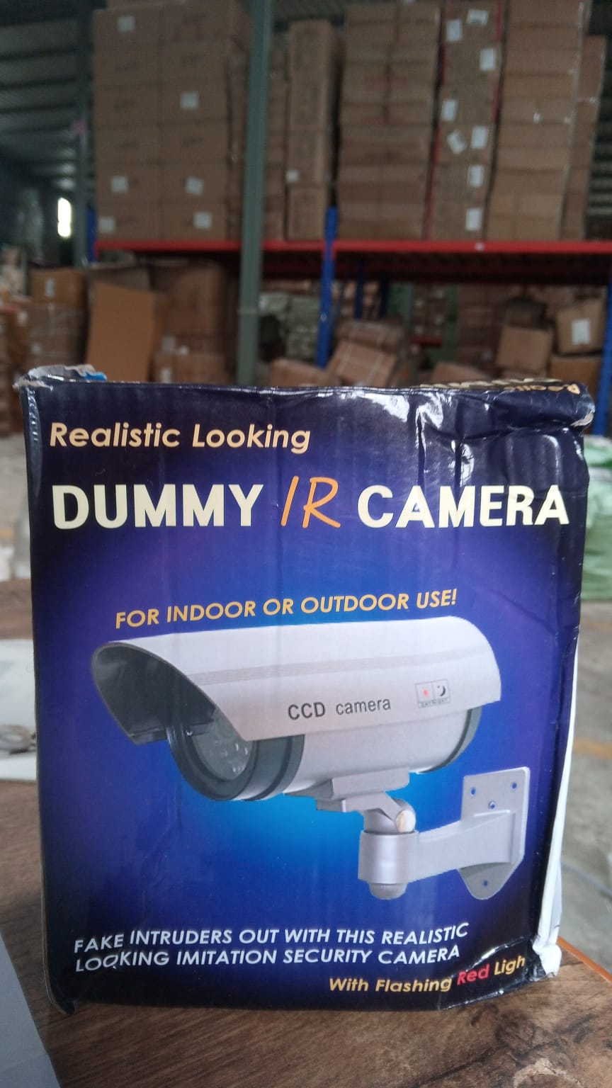 Outdoor fake CCTV camera with IR capability, ideal for security deterrence. Outdoor fake CCTV camera with IR capability, ideal for security deterrence.